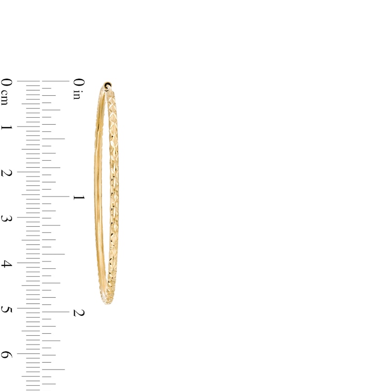 Main Image 3 of 45.0mm Diamond-Cut Continuous Tube Hoop Earrings in 10K Gold
