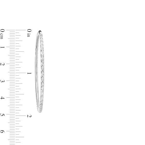 45.0mm Diamond-Cut Continuous Tube Hoop Earrings in 10K White Gold