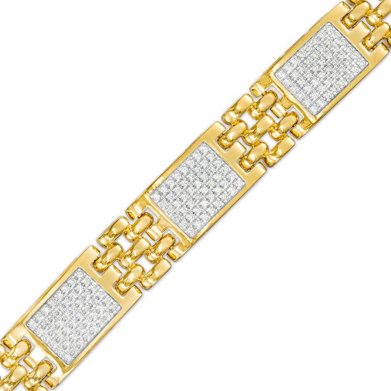Men's 2 CT. T.W. Diamond Link Bracelet in 10K Gold – 8.5"