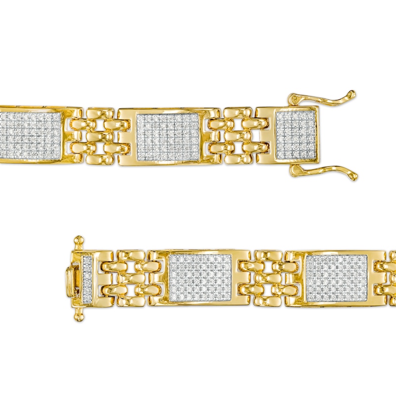 Men's 2 CT. T.W. Diamond Link Bracelet in 10K Gold – 8.5"