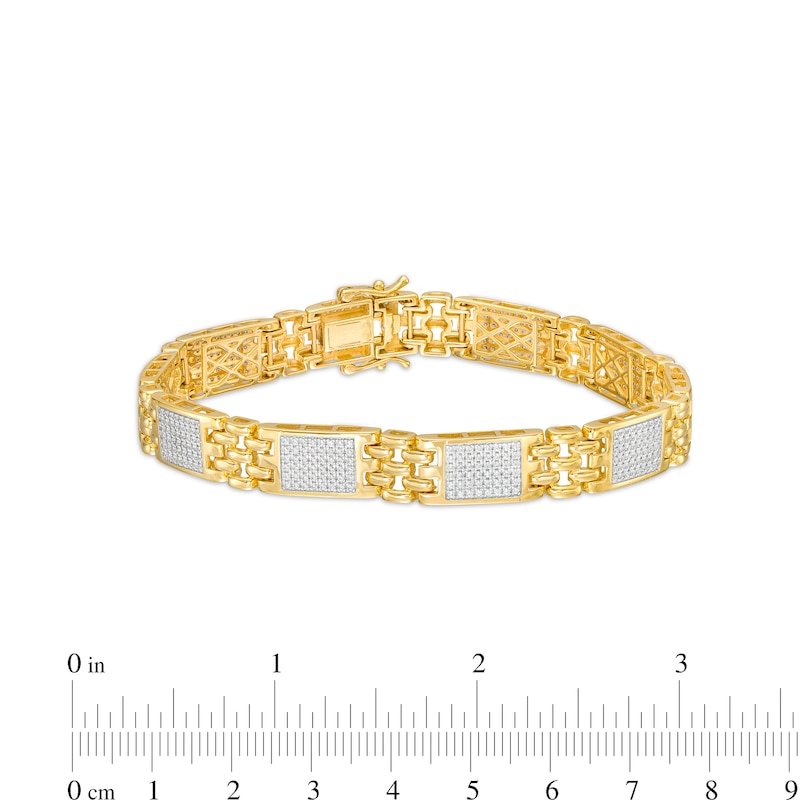 Men's 2 CT. T.W. Diamond Link Bracelet in 10K Gold – 8.5"