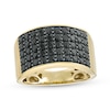 Thumbnail Image 1 of 2 CT. T.W. Black Diamond Multi-Row Ring in 10K Gold