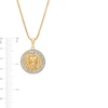 Thumbnail Image 3 of Men's 1/4 CT. T.W. Diamond Frame Lion's Head Medallion Pendant in 10K Gold – 20"