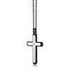 Thumbnail Image 1 of Men's Quad Black Diamond Accent Layered Cross Pendant in Stainless Steel and Black IP - 24"