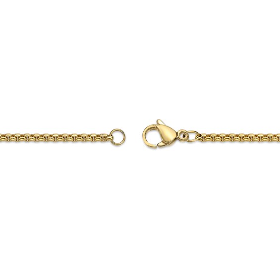 Men's 1/20 CT. T.w. Diamond Inlay Outline Cross Pendant in Stainless Steel and Gold IP - 24"