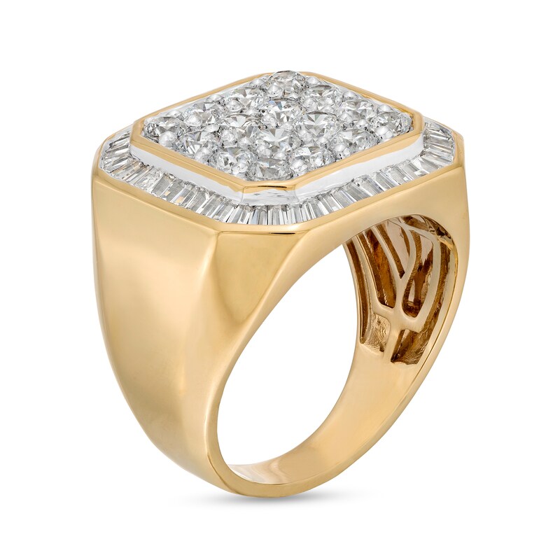 Men's 3 CT. T.W. Octagonal Multi-Diamond Octagonal Frame Ring in 10K Gold