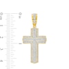 Thumbnail Image 2 of 1/2 CT. T.W. Diamond Cross Triple Row Necklace Charm in 10K Gold