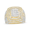 Thumbnail Image 0 of Men's 5 CT. T.W. Cushion-Shaped Multi-Diamond Double Frame Ring in 10K Gold