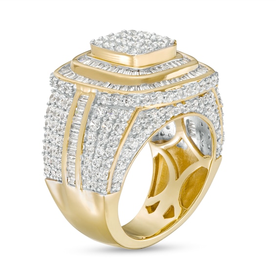 5 CT. T.w. Cushion-Shaped Multi-Diamond Double Frame Ring in 10K Gold