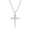 Thumbnail Image 2 of Men's Blue Diamond Accent Rope Inlay Cross Pendant in Stainless Steel and Blue IP - 24"