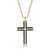 Thumbnail Image 1 of Men's Triple Layer Cross Pendant in Stainless Steel with Black and Gold-Tone IP - 24"
