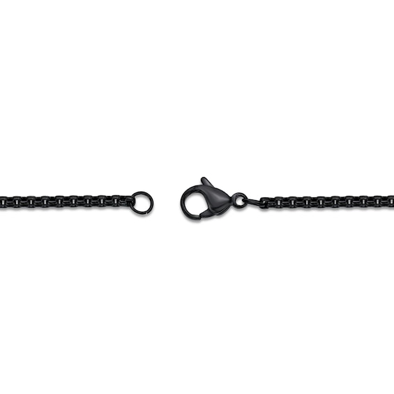 Men's Flared Cross Pendant in Stainless Steel with Black and Blue IP - 24"