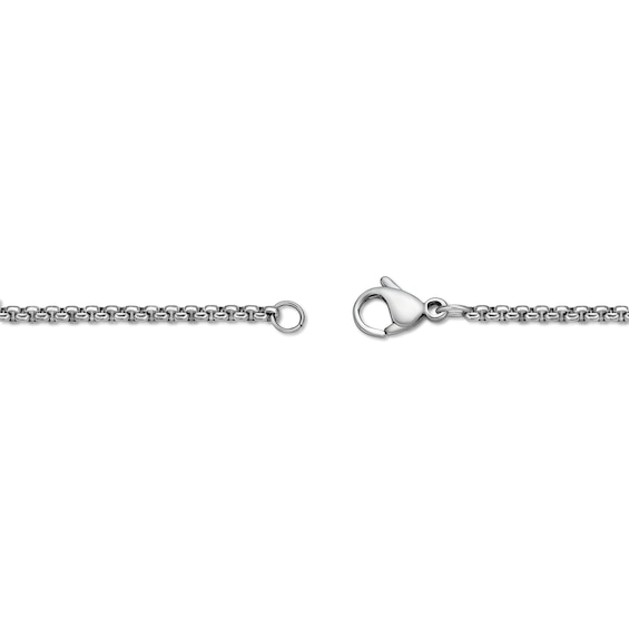 Men's 1/15 CT. T.w. Blue Diamond Inlay Channel Cross Pendant in Stainless Steel and Blue IP - 24"