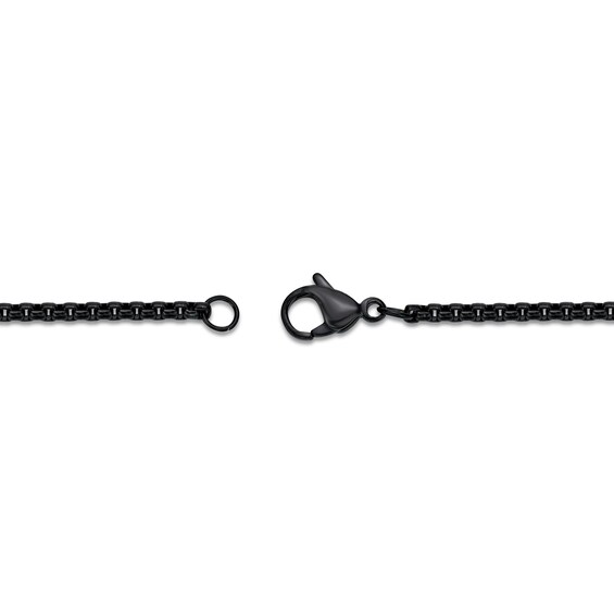 Men's 1/20 CT. T.w. Blue Diamond Inlay Cross Pendant in Stainless Steel and Black IP - 24"