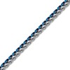 Thumbnail Image 3 of Men's 6.0mm Double Foxtail Chain Bracelet in Stainless Steel and Blue IP - 9"