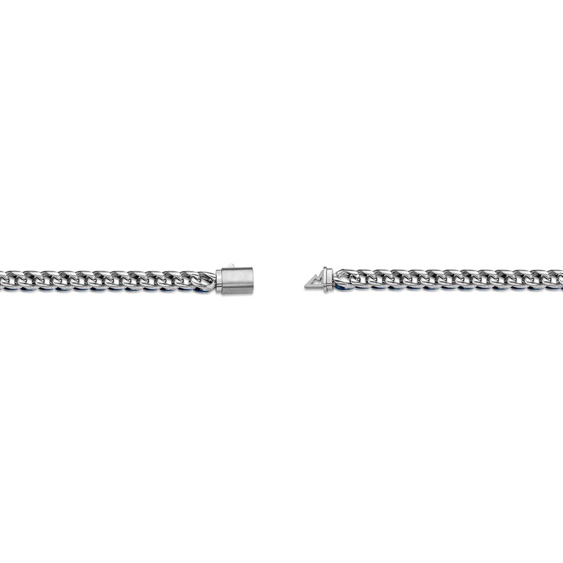 Main Image 4 of Men's 6.0mm Double Foxtail Chain Bracelet in Stainless Steel and Blue IP - 9"