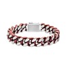 Thumbnail Image 1 of 12.0mm Chunky Curb Chain Bracelet in Stainless Steel and Red IP - 9"