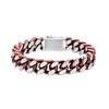 12.0mm Chunky Curb Chain Bracelet in Stainless Steel and Red IP - 9"