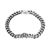 Thumbnail Image 1 of Men's Skull Curb Chain Bracelet in Two-Tone Stainless Steel and Black IP - 8.5"