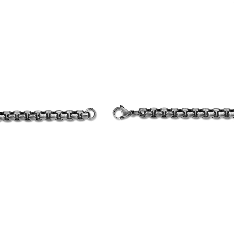 Main Image 3 of Antique Finish Link Chain Anchor Bracelet in Stainless Steel and Black IP - 8.5"