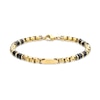 Thumbnail Image 1 of 5.0mm Link Chain Station Bracelet in Stainless Steel and Black IP Ceramic - 8.5"