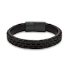 Thumbnail Image 0 of Men's 12.0mm Woven Leather Bracelet with Stainless Steel and Black IP Clasp - 8.5"