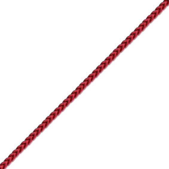Men's 2.5mm Foxtail Chain Necklace in Solid Stainless Steel with Red Acrylic - 24"
