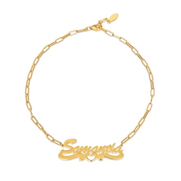 Script Heart Name Anklet (1 Line)