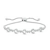 Thumbnail Image 1 of 1/3 CT. T.W. Diamond Large and Small Alternating Heart Bolo Bracelet in Sterling Silver – 10"