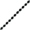 Thumbnail Image 1 of Oval Black Onyx Rope-Textured Frame Line Bracelet in Sterling Silver - 7.5"