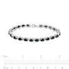 Thumbnail Image 4 of Oval Black Onyx Rope-Textured Frame Line Bracelet in Sterling Silver - 7.5"