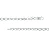 Thumbnail Image 3 of 6.0mm Cushion-Cut Lab-Created Emerald and White Sapphire Alternating Link Necklace in Sterling Silver