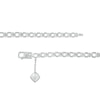 Thumbnail Image 3 of 6.0mm Cushion-Cut Lab-Created Ruby and White Sapphire Alternating Link Necklace in Sterling Silver