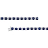 Thumbnail Image 3 of 6.0mm Cushion-Cut Blue and White Lab-Created Sapphire Alternating Link Bracelet in Sterling Silver - 7.25"