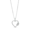 Thumbnail Image 1 of 1/4 CT. T.W. Diamond Knotted Heart Pendant in Sterling Silver