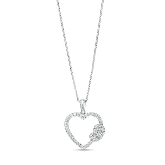 1/4 CT. T.w. Diamond Knotted Heart Pendant in Sterling Silver