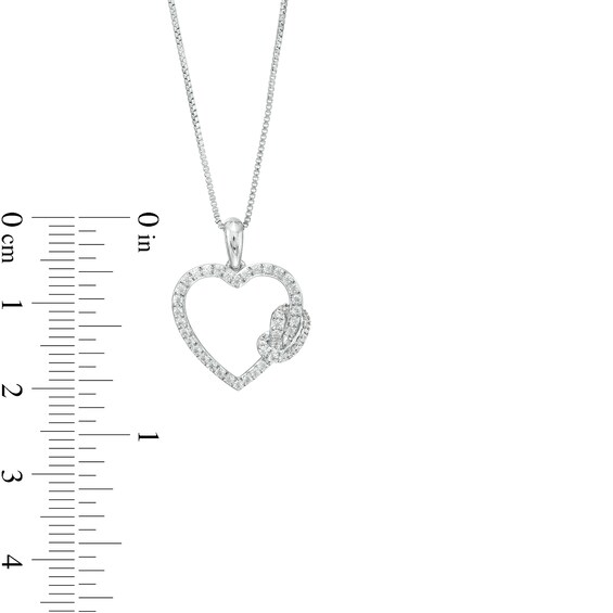 1/4 CT. T.w. Diamond Knotted Heart Pendant in Sterling Silver