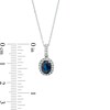 Thumbnail Image 4 of Oval Blue Sapphire and 1/8 CT. T.W. Diamond Frame Pendant in 14K White Gold