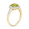 Thumbnail Image 2 of 7.0mm Cushion-Cut Peridot and 1/5 CT. T.W. Diamond Frame Ring in 10K Gold