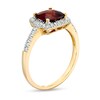 Thumbnail Image 2 of 7.0mm Cushion-Cut Garnet and 1/5 CT. T.W. Diamond Frame Ring in 10K Gold