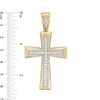 Thumbnail Image 2 of 2 CT. T.W. Diamond Frame Flared Cross Necklace Charm in 10K Gold