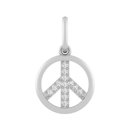 White Lab-Created Sapphire Peace Sign Charm (Metal Color)