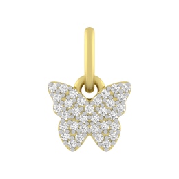 White Lab-Created Sapphire Butterfly Charm (Metal Color)