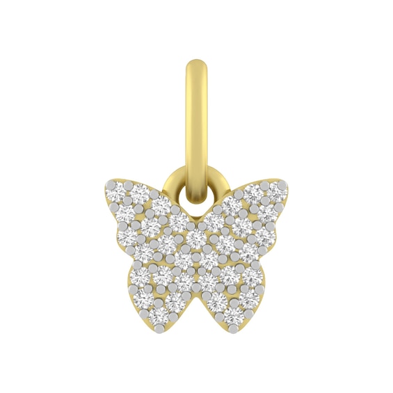 White Lab-Created Sapphire Butterfly Charm (Metal Color)