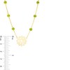 Thumbnail Image 3 of 3.0mm Chrome Diopside Six Stone Station and Heart Chakra Symbol Necklace in Sterling Silver with 18K Gold Plate – 20"