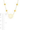 Thumbnail Image 3 of 3.0mm Citrine Six Stone Station and Solar Plexus Symbol Necklace in Sterling Silver with 18K Gold Plate – 20"