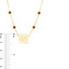 Thumbnail Image 3 of 3.0mm Garnet Six Stone Station and Root Chakra Symbol Necklace in Sterling Silver with 18K Gold Plate – 20"