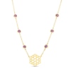 Thumbnail Image 1 of 3.0mm Amethyst Six Stone Station and Crown Chakra Symbol Necklace in Sterling Silver with 18K Gold Plate – 20"