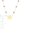 Thumbnail Image 3 of 3.0mm Amethyst Six Stone Station and Crown Chakra Symbol Necklace in Sterling Silver with 18K Gold Plate – 20"