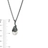 Thumbnail Image 2 of Men's 9.5-10.0mm Freshwater Cultured Pearl Flame Pendant in Sterling Silver with Gunmetal Grey Electroplate – 22"